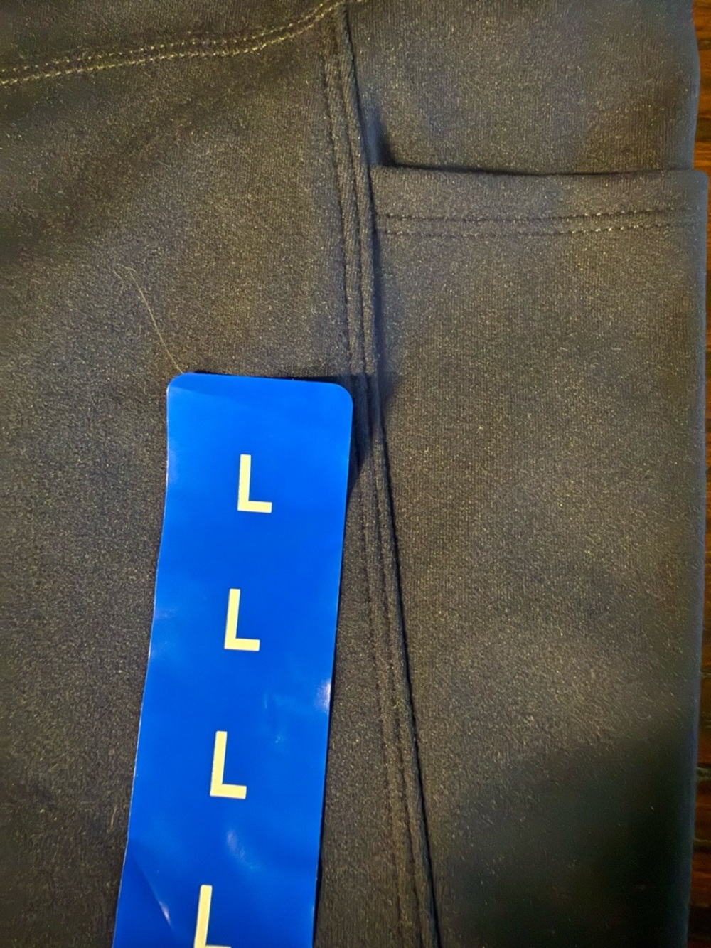 Jockey Cropped Slit Flare Pants NWT 2 Pair Bundle Dark Blue/ Black Side Pocket L - Picture 10 of 11